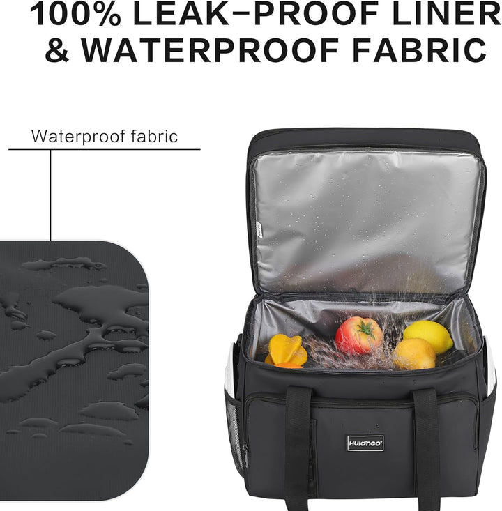 Hulongo Kühltasche Isoliert Kühltasche Wasserdicht Picknick Doppel-Thermotasche für Camping, Reisen,