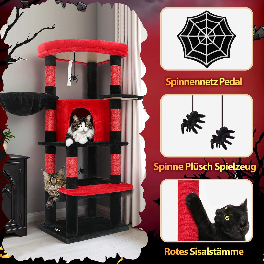 Globlazer Kratzbaum Ecke Stabil mit Grosse Loungebereich für 2/3 Katzen C51 | Eckkratzbaum Platz Spa