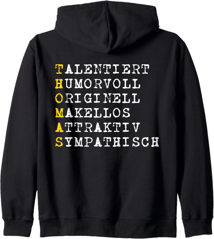 Positive Eigenschaften, Männer Charakter, Name Thomas Kapuzenjacke