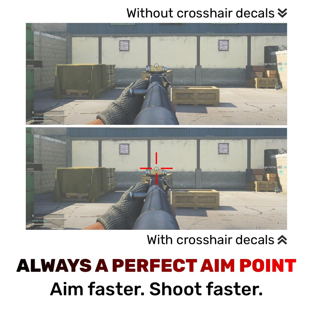 ProFPS Fastscope Fadenkreuz Aufkleber 15er Set – Aim Assist Crosshair Decals für PS5 Controller Zube