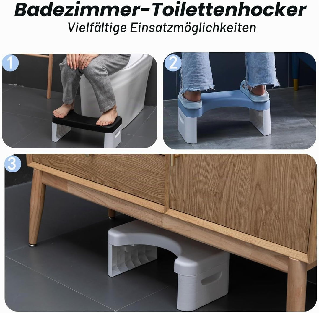 Badezimmer-Toilette, Kniebeugen-Toilette, abnehmbares multifunktionales Sitztablett, tragbare Stufe