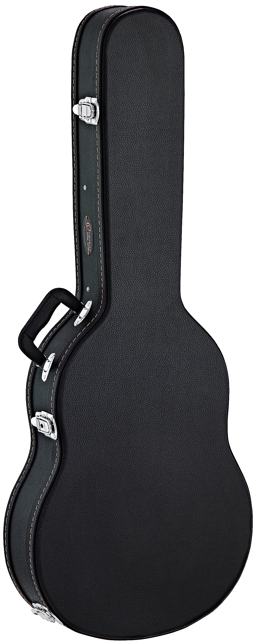 Ortega Guitars Gitarrenkoffer Classic - schwarz, flat top, Economy Series, Chrom Hardware, 100mm tie
