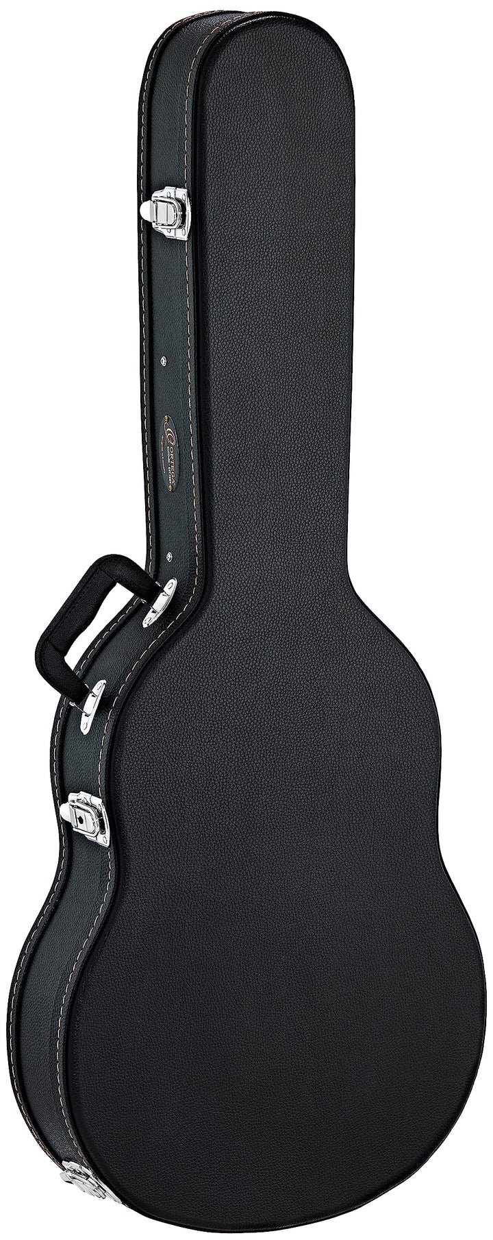 Ortega Guitars Gitarrenkoffer Classic - schwarz, flat top, Economy Series, Chrom Hardware, 100mm tie