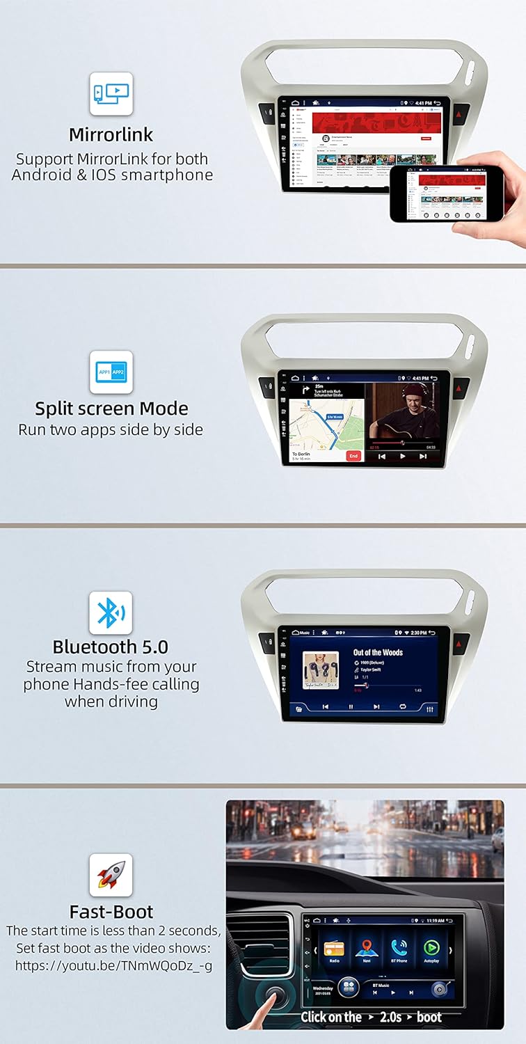 JOYX Android 13 Autoradio Passt für Peugeot 301/Citroen C-Elysee (2012-2018) - [4G+64G] - Eingebaut
