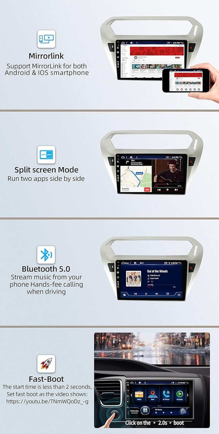 JOYX Android 13 Autoradio Passt für Peugeot 301/Citroen C-Elysee (2012-2018) - [4G+64G] - Eingebaut