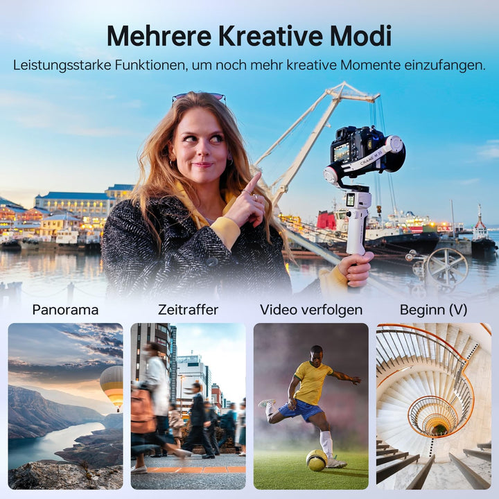 ZHIYUN Crane M3S [Official] Gimbal Stabilisator für Kamera Spiegellose/Smartphone/Action Cam/Gopro,