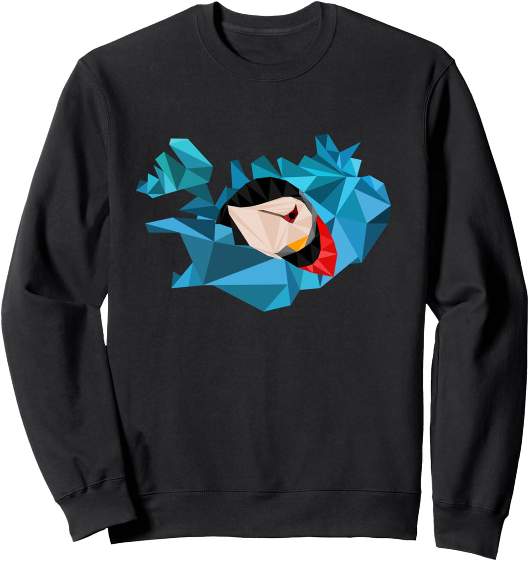 Island Karte Puffin Iceland geometrisch Polygon-Stil Sweatshirt