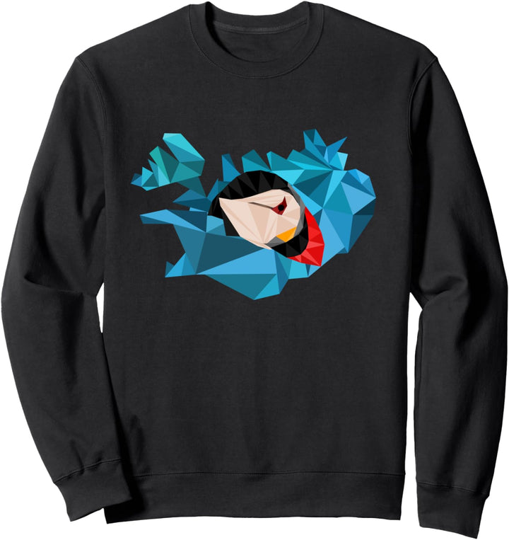 Island Karte Puffin Iceland geometrisch Polygon-Stil Sweatshirt