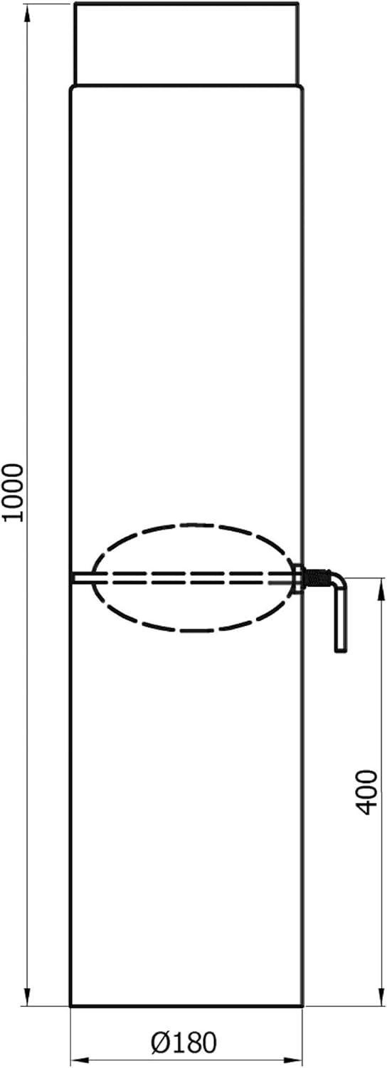 raik Rauchrohr Ofenrohr mit Zugregulierung zur Steuerung des Kaminzugs mit 180 mm Durchmesser und 10
