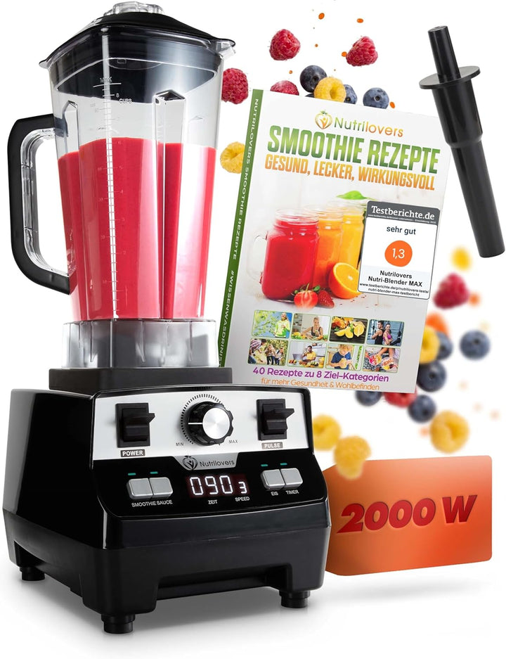 NUTRI-BLENDER MAX Hochleistungsmixer 2000W Standmixer Smoothie Hochleistung Smoothie-Maker Profi Mix