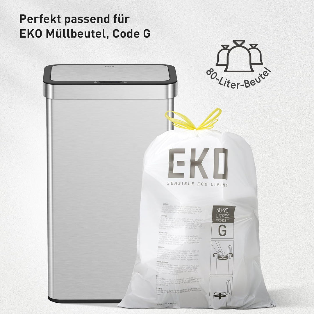 EKO NOVA 80L Mülleimer mit Sensor, Automatischer Küchenmülleimer, rechteckiger Bewegungssensor Abfal