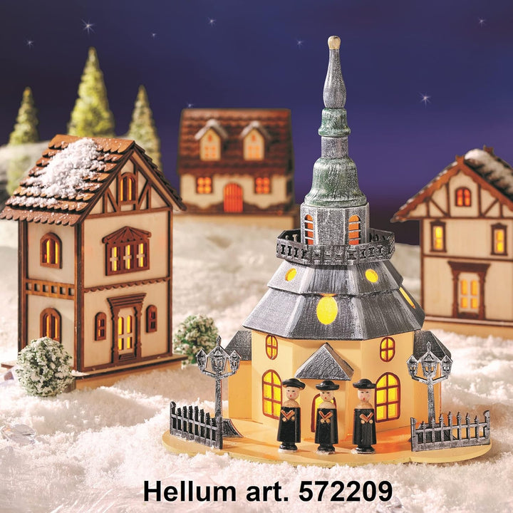 hellum Schwibbogen Weihnachten, 43x27cm, Lichterbogen Weihnachten mit Strom und Schalter, Schwibboge