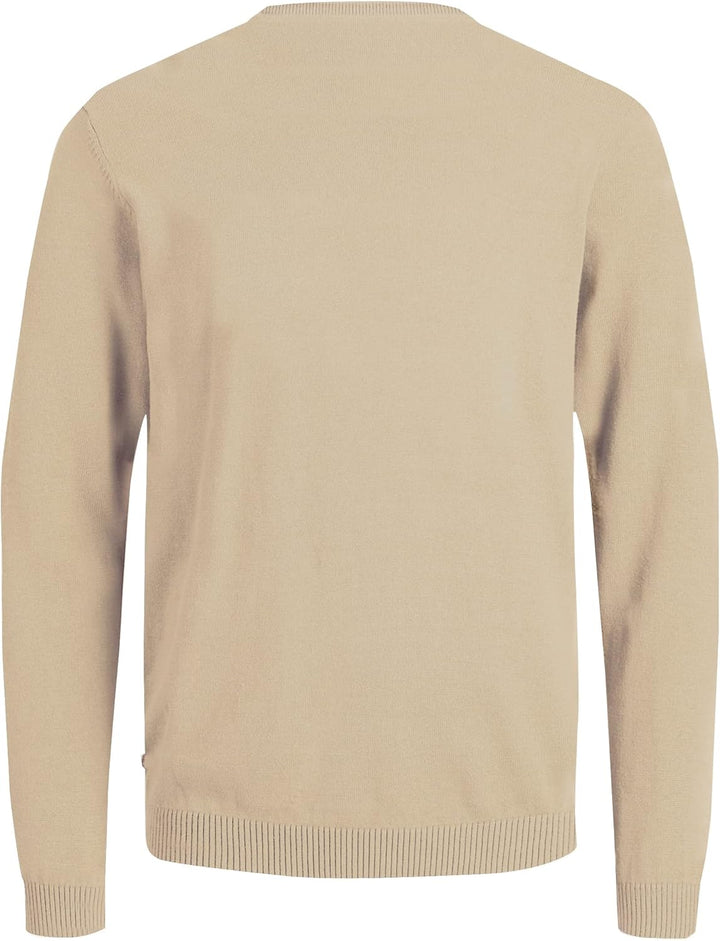 JACK & JONES Male Strickpullover Einfarbig Strickpullover S Beige (Crockery), S Beige (Crockery)