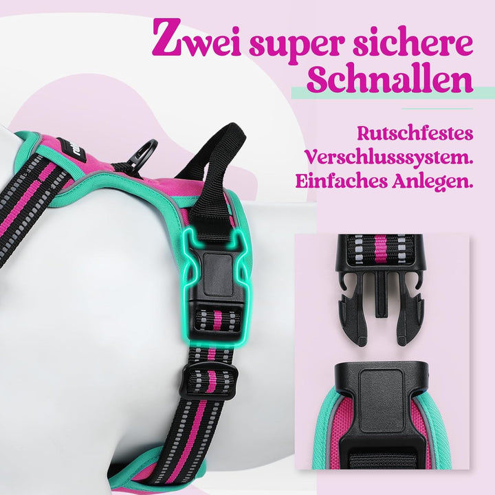 rabbitgoo Hundegeschirr Mittelgrosse Hunde, Anti Zug Geschirr mit Kontrolle, No Pull Verstellbar Hun