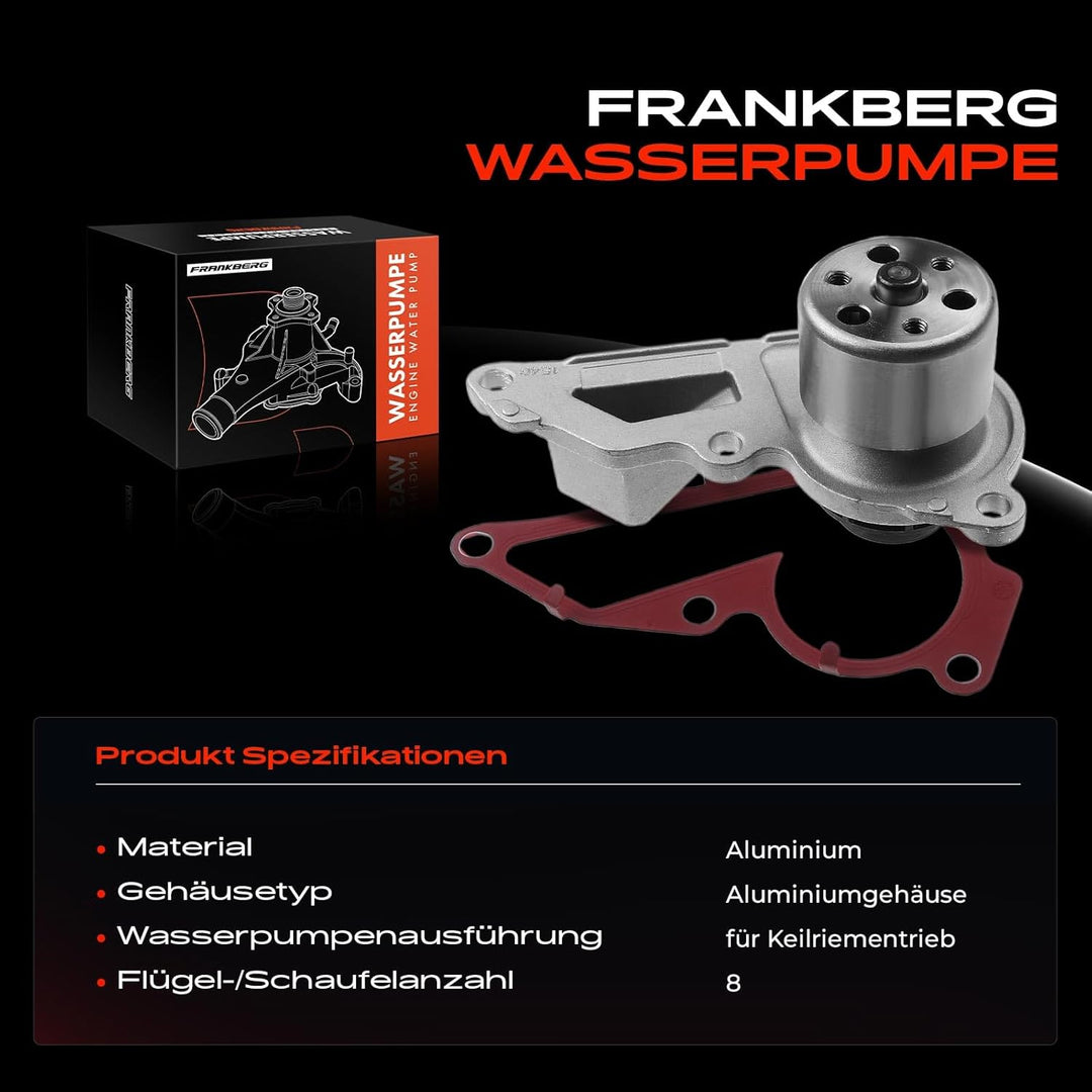Frankberg Wasserpumpe Kompatibel mit Dokker KE Duster HM Lodgy JS CLA C118 X118 GLB X247 1.3L 2019-H