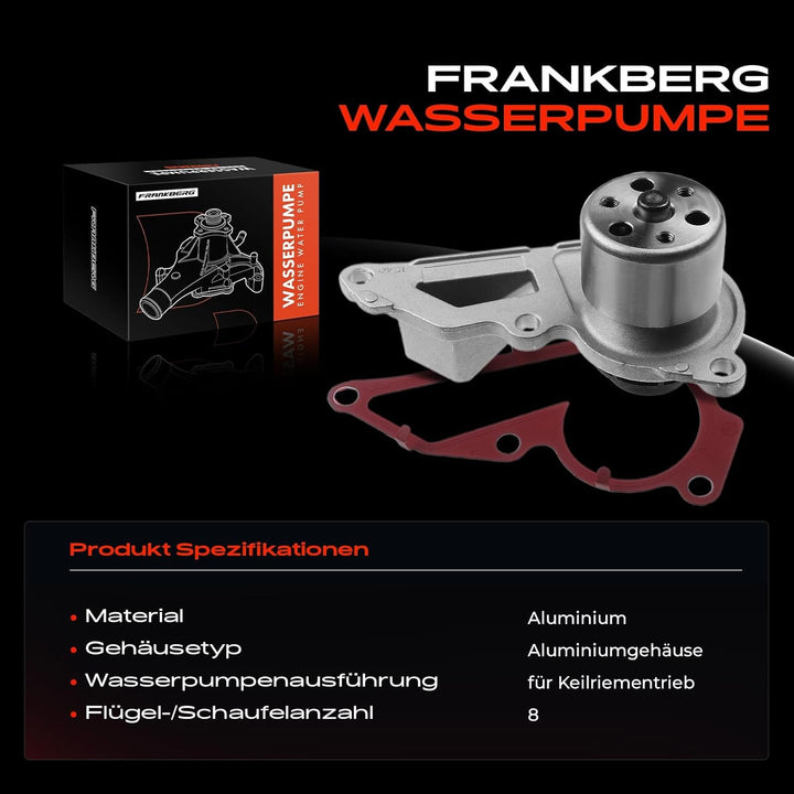 Frankberg Wasserpumpe Kompatibel mit Dokker KE Duster HM Lodgy JS CLA C118 X118 GLB X247 1.3L 2019-H