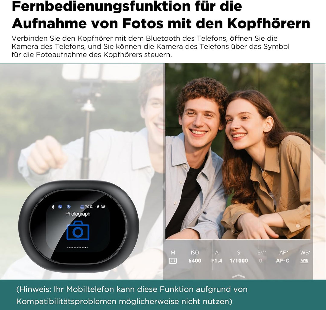 MINISO MS188 Übersetzer Kopfhörer Echtzeit mit KI-Sprachübersetzung für 134 Sprachen, LCD-Touchscree