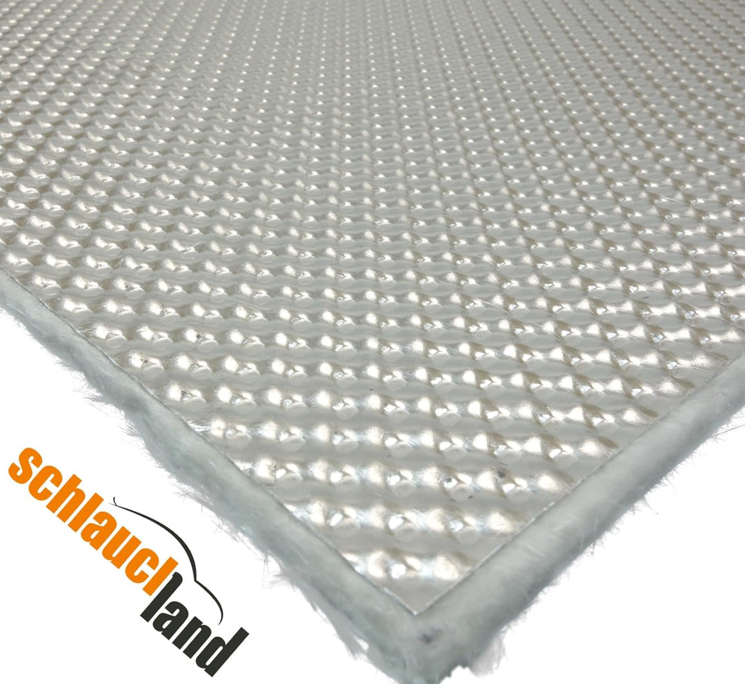 Schlauchland 1m x 1m Alu-Keramik Hitzeschutzmatte Ultra selbstklebend ***Turbo Auspuff Krümmer Isoli