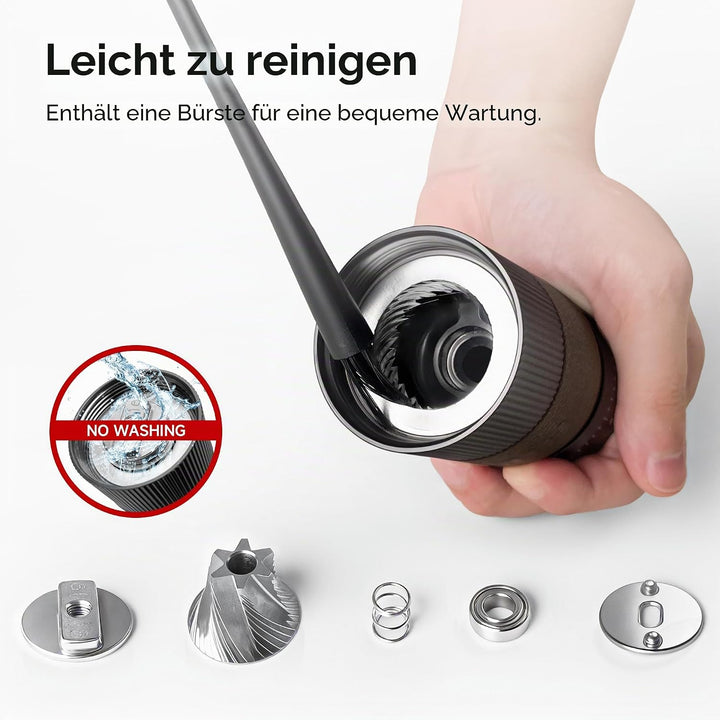 HiBREW G4B Manuelle Kaffeemühle mit externem verstellbarem Zifferblatt, konische Aluminium-Mühle, nu