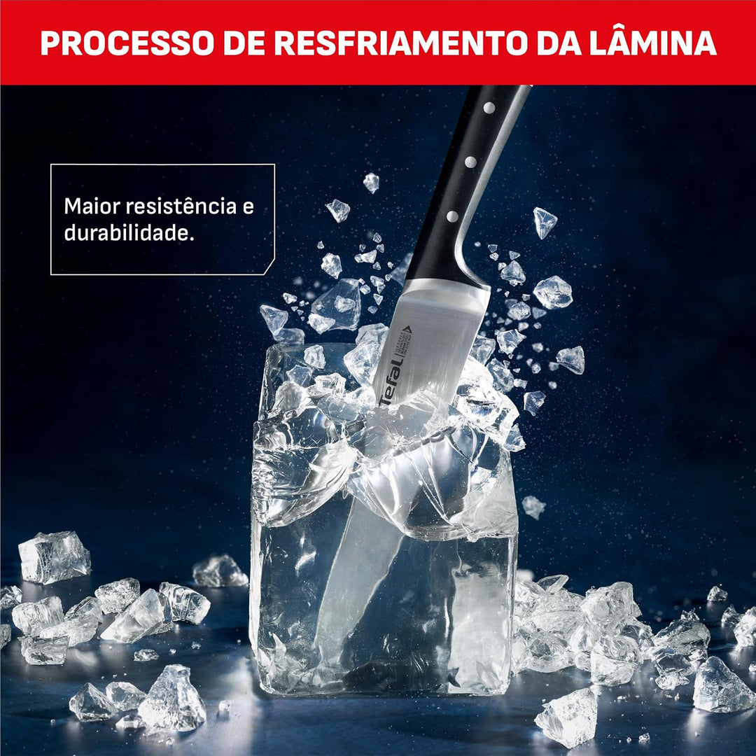 Tefal Ice Force Set mit 4 Messern | Kochmesser 20 cm | Fleischmesser 20 cm | Universalmesser 11 cm |