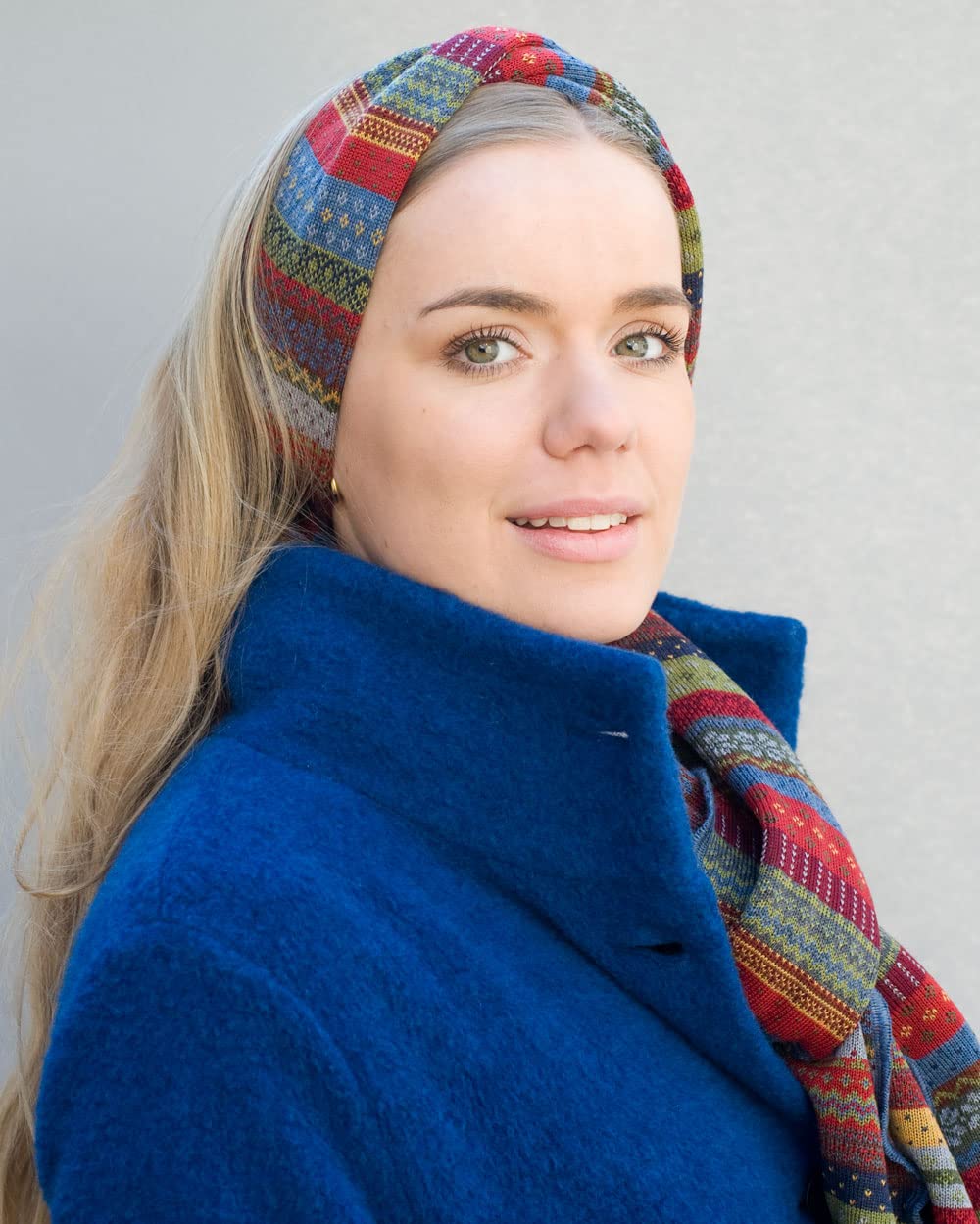 Invero, Merino Stirnband Tara, 100% Wolle (Jeans), Jeans