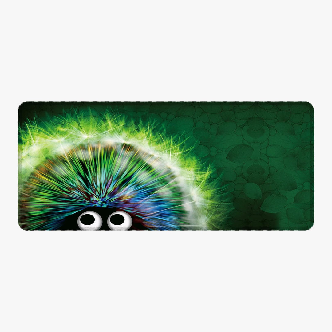 Silent Monsters Mauspad XXL 900 x 400 mm grosses Mousepad Igel grün - Vernähter Rand, rutschfest & l