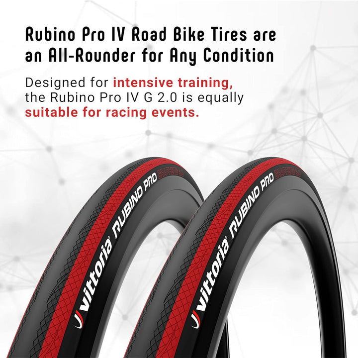 Vittoria Rubino Pro Faltreifen 700 x 25c schwarz / rot, 700 x 25c schwarz / rot