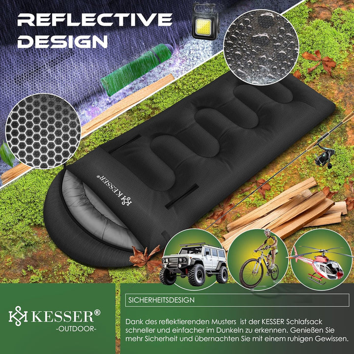 KESSER® Schlafsack Outdoor | Deckenschlafsack 3-4 Jahreszeiten | Camping-Sleeping-Bag für Erwachsene