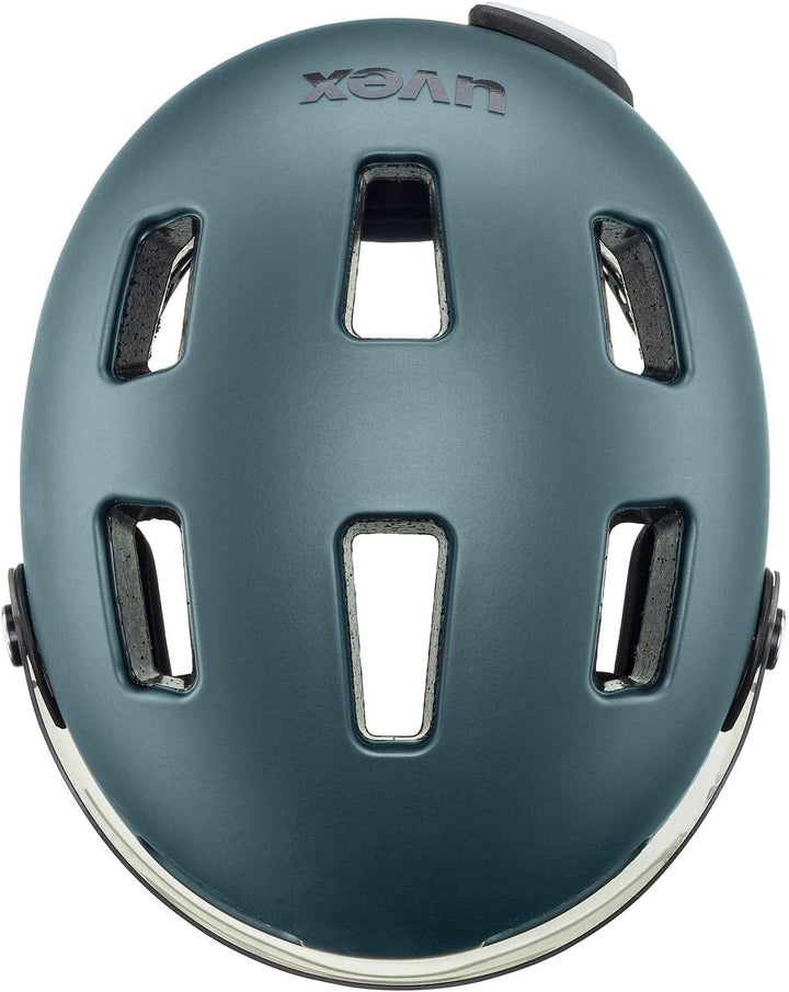 Uvex Rush Visor City Fahrrad Helm matt blau 2024 55-58 cm, 55-58 cm