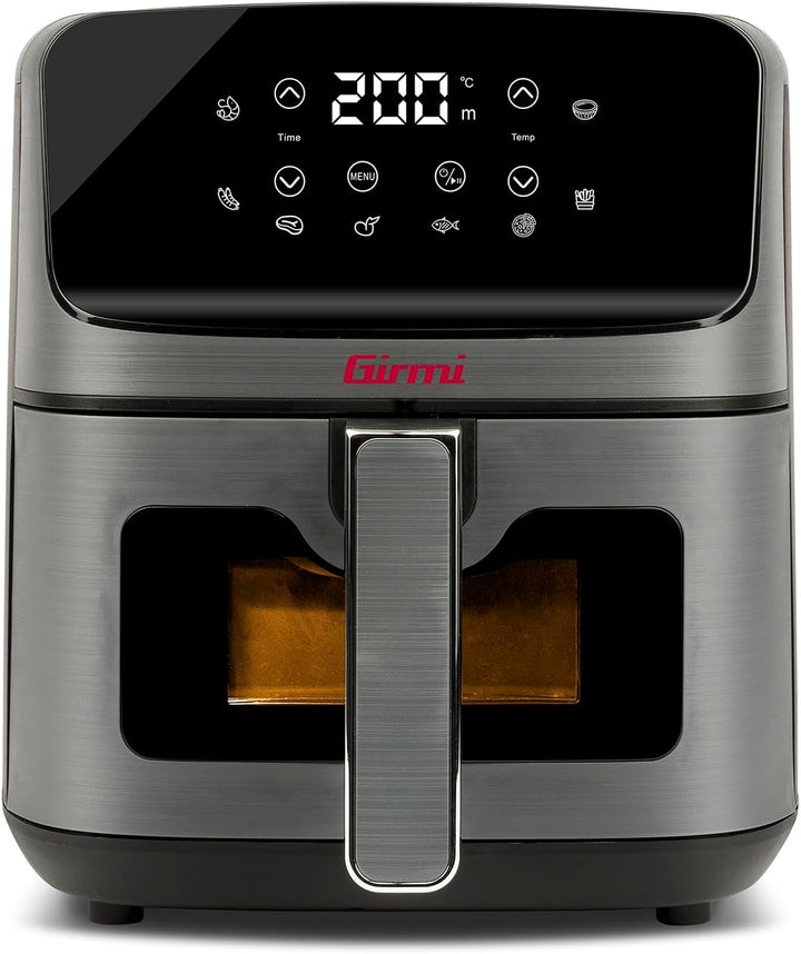 Girmi FG27 "Ecofrit Lite" Heissluftfritteuse, 4,2 Liter, 1400 W, Digitalanzeige, 8 Programme, Timer,