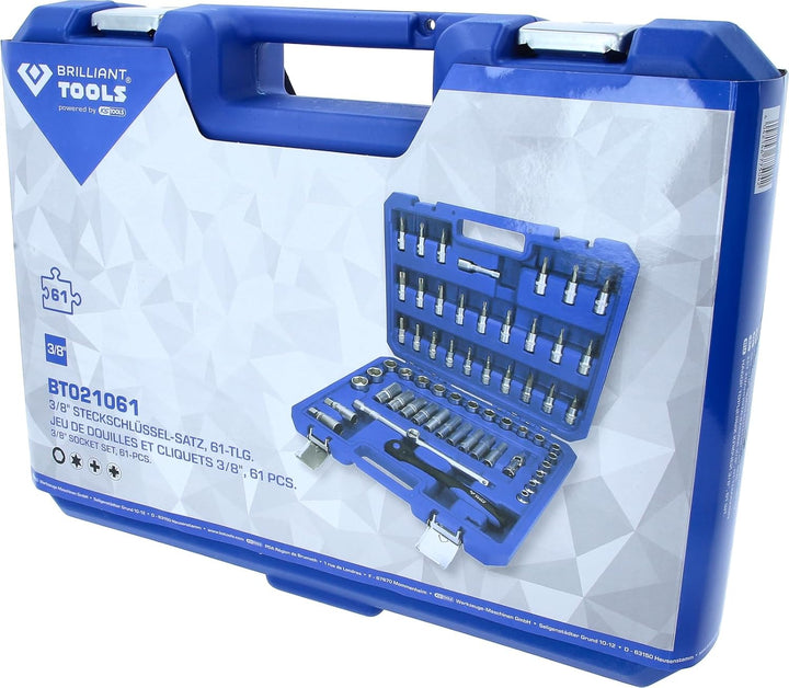 BRILLIANT TOOLS BT021061 3/8 Zoll Steckschlüssel-Satz, 61-tlg [Powered by KS TOOLS]