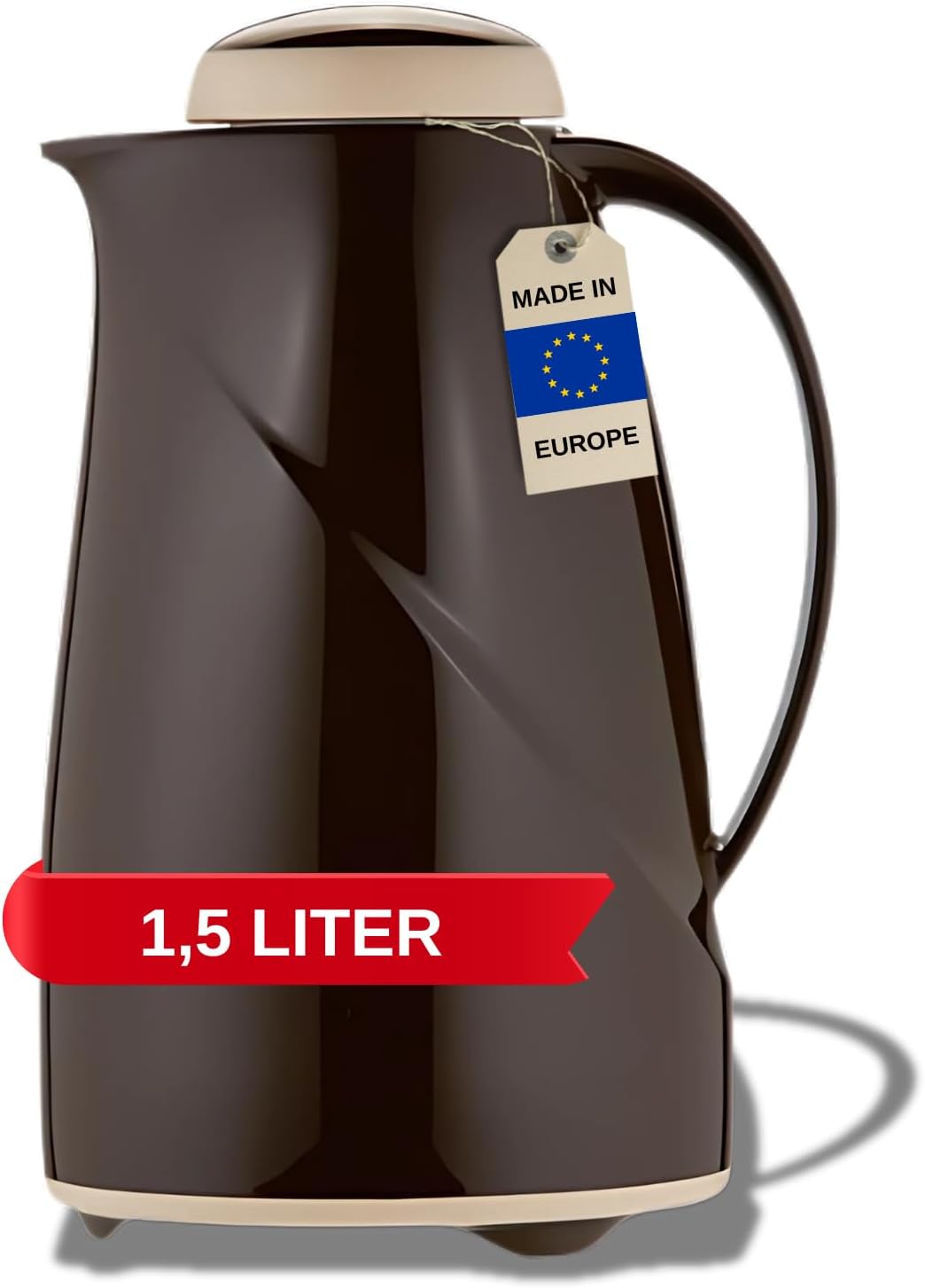 Helios Wave Kunststoff-Isolierkanne, Cappuccino, 1,5 Liter Cappuccino 1,5 Liter, Cappuccino 1,5 Lite