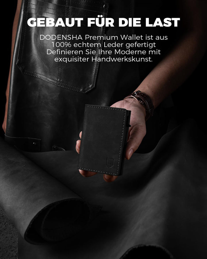 DODENSHA MagSnap Portmonee Herren I Slim Wallet mit Münzfach I Kreditkartenetui Geldbeutel für 10+ K