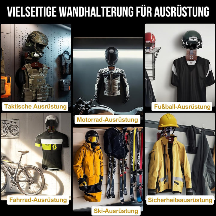 OneTigris Helmhalterung Wand Ver. 2.0 – Stabile Motorrad-Garderobe & Westenhalter, Helm Halterung 80