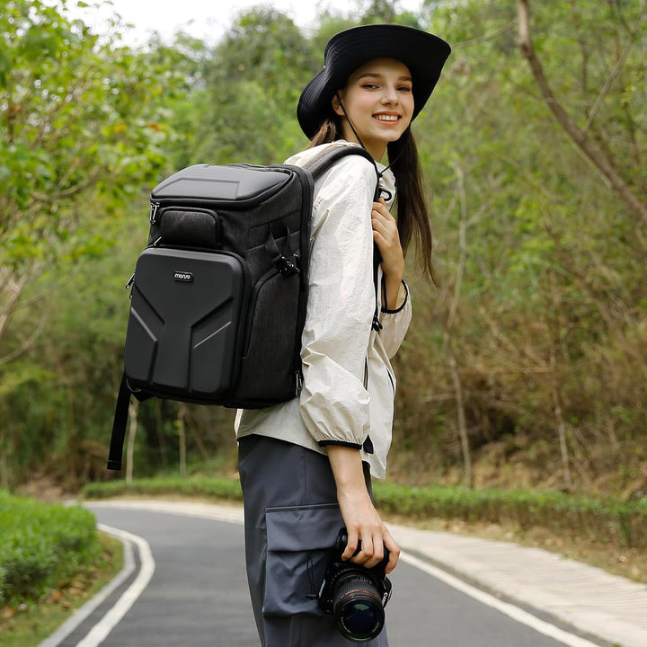 MOSISO Kamera Rucksack, DSLR/SLR/Spiegellose Fotografie Wasserdicht 17,3 Zoll Kamera Tasche mit Fron