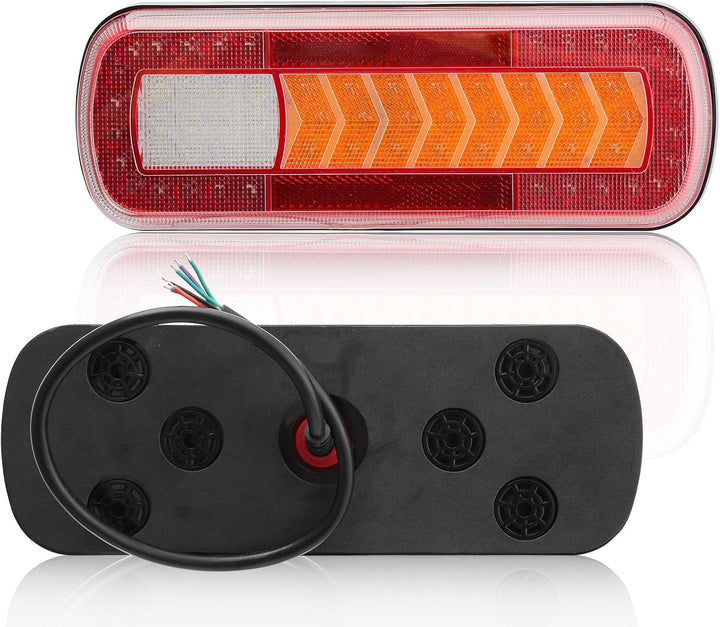 D-TECH 2 Stk. 9-30V E-Mark Zulassung LED Anhänger Rücklicht Bremslicht Rückfahrnebelscheinwerfer Dyn