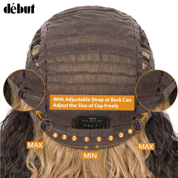 DÉBUT Lace Front Perücke Lockige Perücke für Damen 70 cm 230g Kunsthaar Hitzebeständige Faser 130% D
