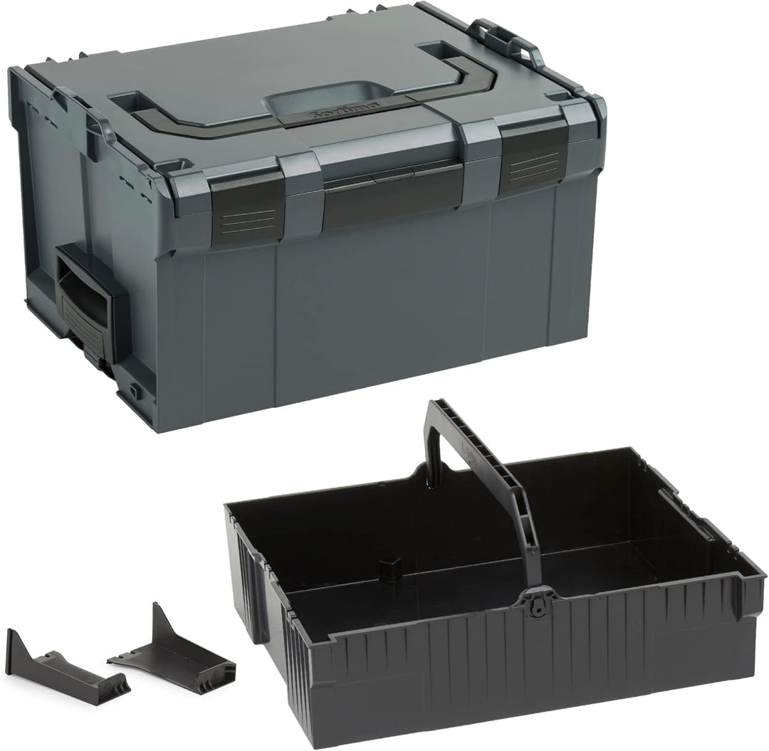 Bosch Sortimo L-BOXX 238 Grösse 3 anthrazit | mit Einhängeeinsatz schwarz | Transportsystem Werkzeug