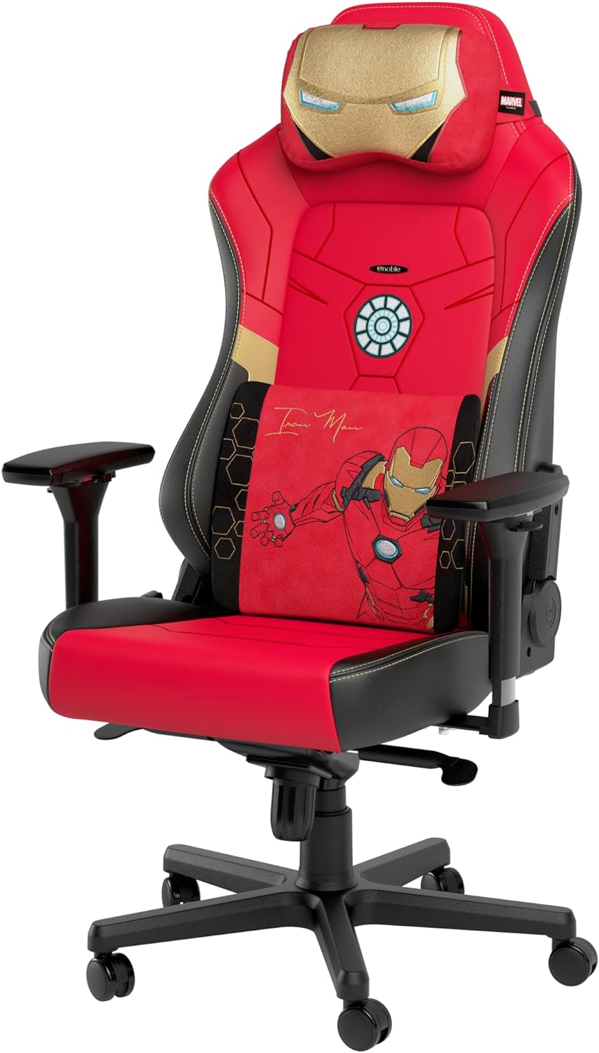noblechairs Memory Foam Kissen-Set Iron Man Edition, Kissen für Gaming Stühle, Ergonomische Stuhlkis