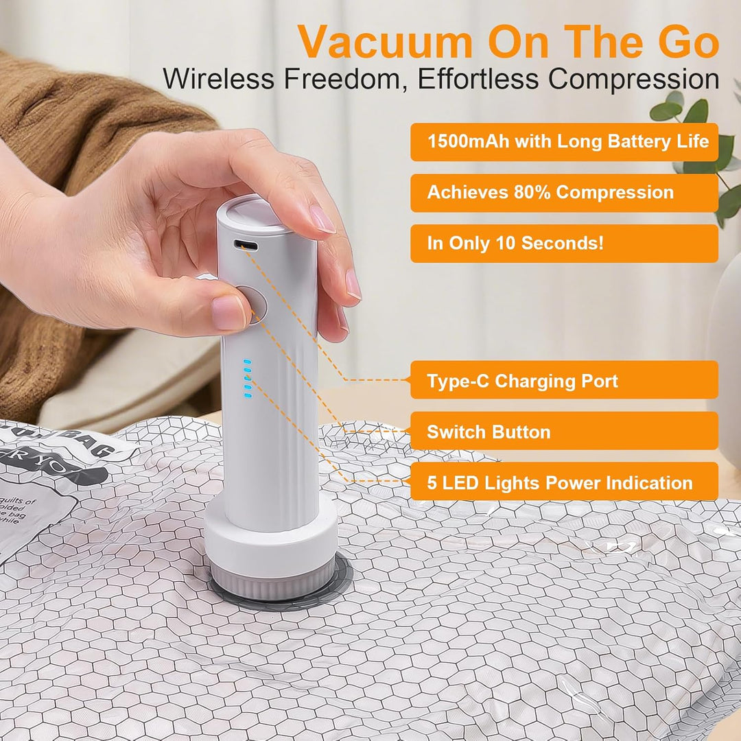 Coopache 15 Stück Vakuumbeutel für Kleidung mit Elektrischer Pumpe - 40x50 40x60 50x60cm Platzsparen