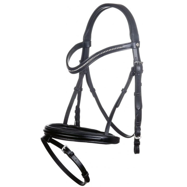 HKM 11477 Trense Malin, Polsterung, ENGL. Reithalfter, Leder, Braun, Pony