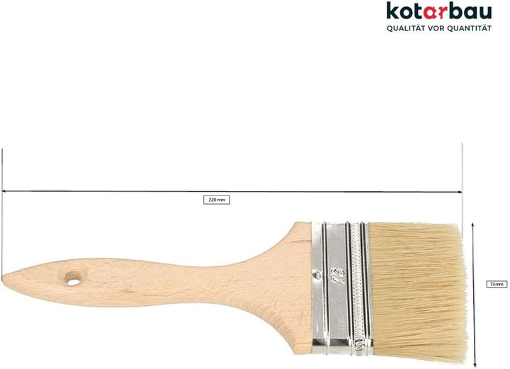 KOTARBAU® 20er Set Farbpinsel Mit Holzgriff Alle 76 mm Flachpinsel Beizen Lasur Farben Malerpinsel S