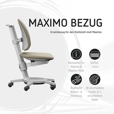 Moll Ersatz-Husse Maximo, Bezug Kinderdrehstuhl Maximo, austauschbar (Khaki, 1 x 1 x 1 cm) Khaki 1 x