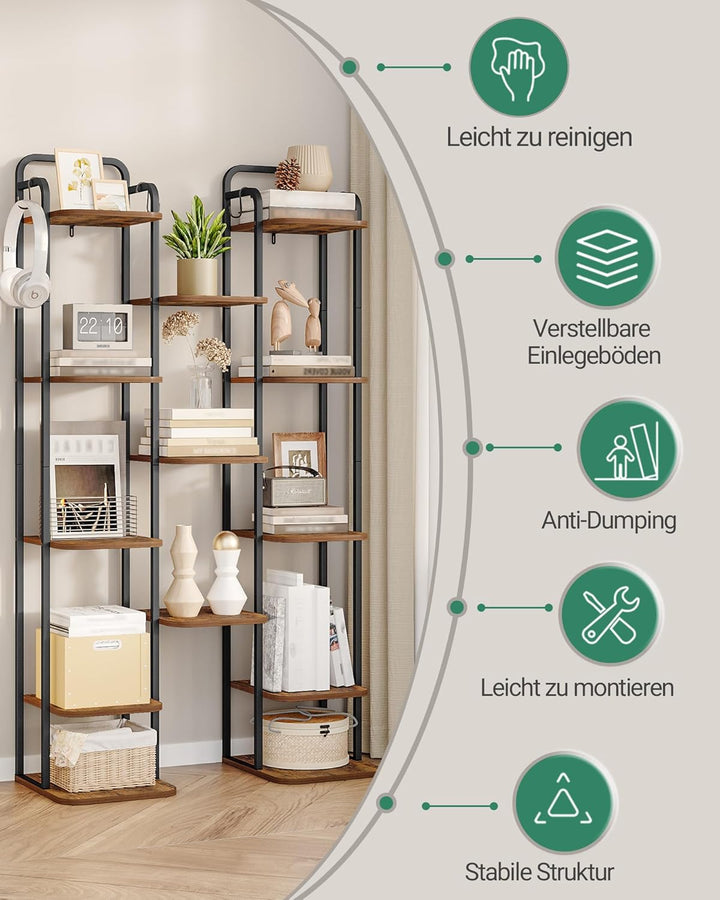 Hzuaneri Vertikales Schuhregal, 8-Stöckige Schuhregale, Schuhturm für Kleine Räume, Freistehend, Ver