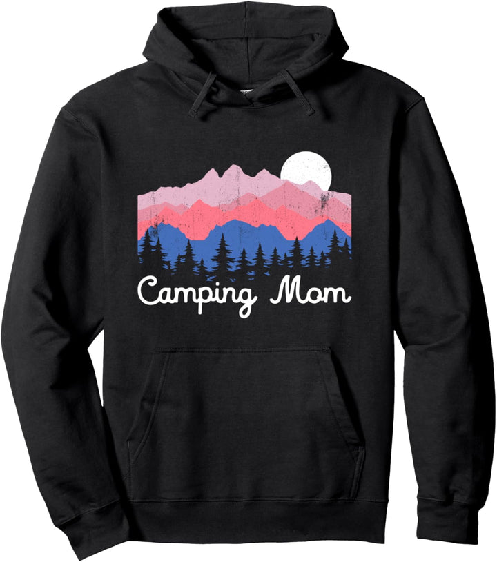 Camping Mom Retro Berge Wandern Outdoor Camping Pullover Hoodie