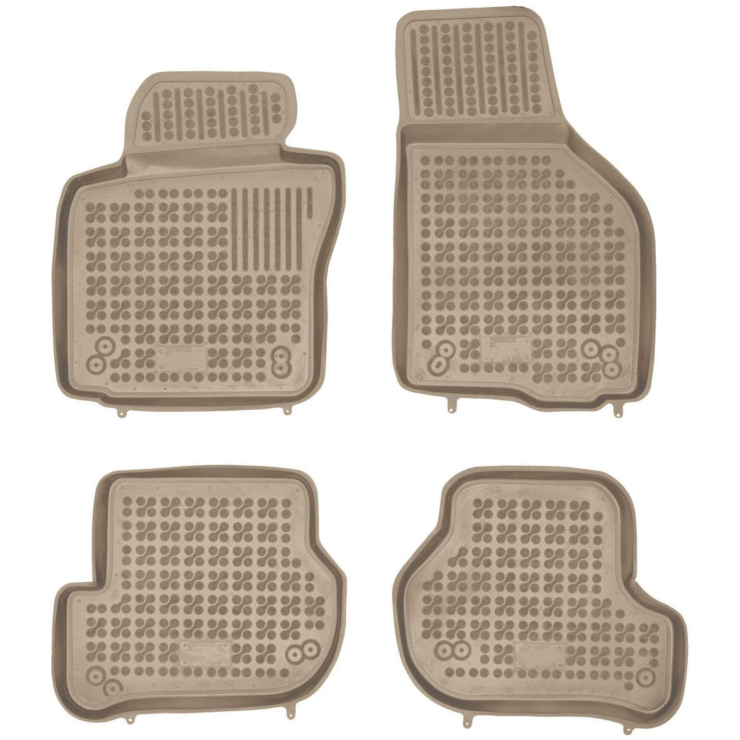 M MOTOS Beige Gummimatten Auto Fussmatte passt für Volkswagen Golf V 2007-2009 Verbessern Sie Ihren