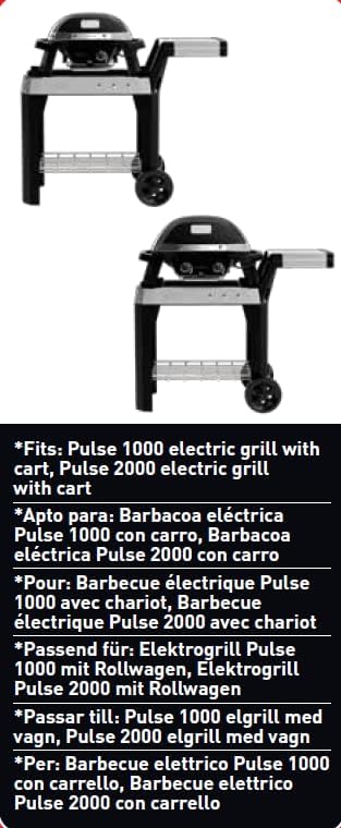 Weber Premium Grill Abdeckhaube für Pulse 1000/2000 mit Rollwagen, atmungsaktiv UV- &amp; wasserbeständi