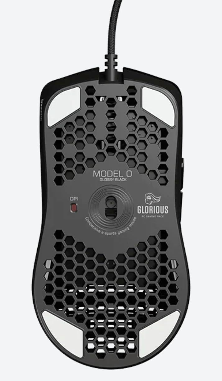 Glorious Gaming Mouse - Model O Minus 58 g Superlight Honeycomb Mouse, Glossy Black Mouse, USB Gamin
