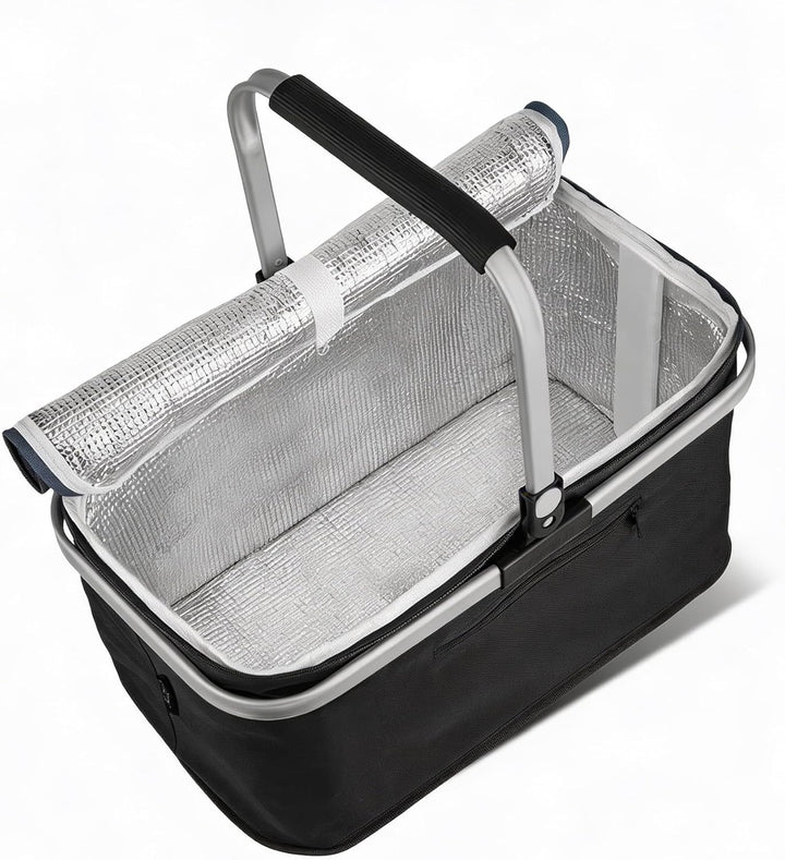2 Stück 24L Einkaufskorb Gross Isolierkorb Kühlkorb Kühltasche Picknickkorb Thermotasche Kühltasche