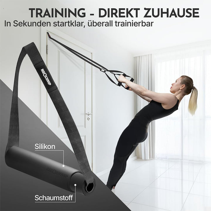 NEOLYMP Schlingentrainer mit Türanker & Befestigungsgurt – Verstellbarer Sling Trainer für Zuhause,